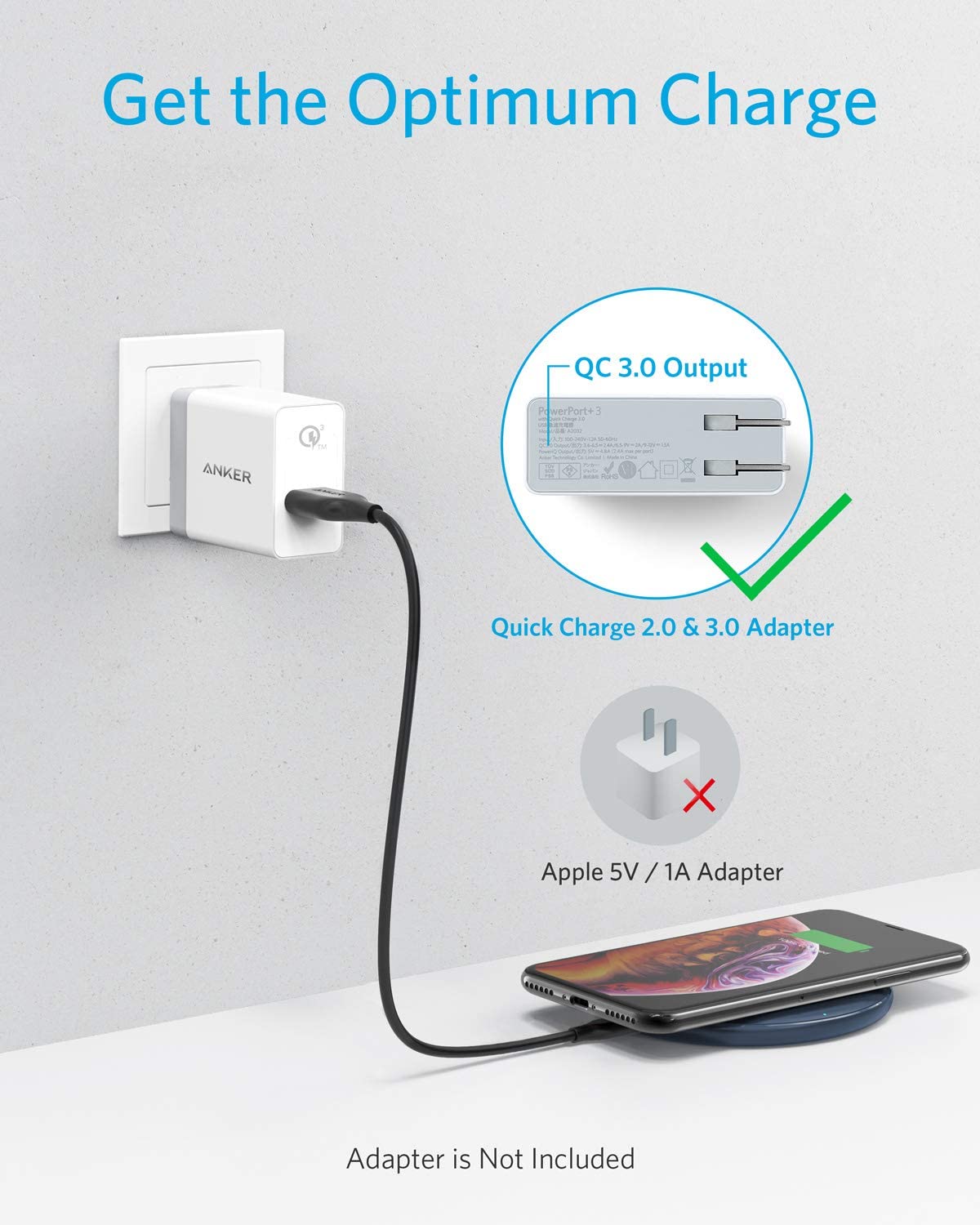 Anker wireless charger with optimum charge for charging