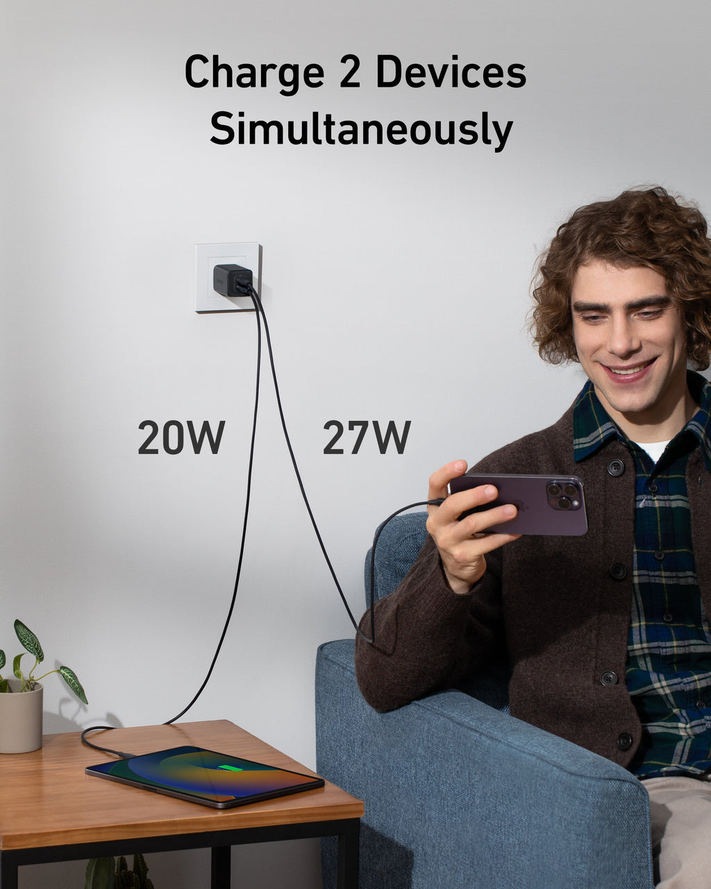 Anker charger for two devices with 20W and 27W