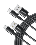 Premium Nylon USB-C to USB-A Cable (2-Pack)